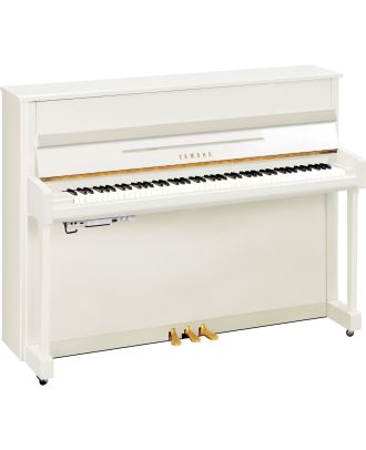 Yamaha B2 TC3 Silent Piano PWH - Weiß Hochglanz, Ansicht schräg frontal