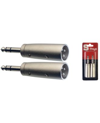 Adapter, Stereoklinke/ symetrisch XLR M - 2 Stück im Blister