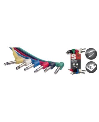 6 x Mono patchkabels m. plastisch Steckverbindere im formen gebaut
