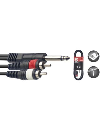 Y-kabel - klinke/2 x m. Cinch