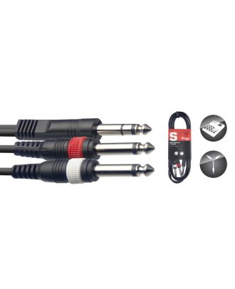 Y-kabel - Stereoklinke/2 x Klinke - 3 m -schwarz