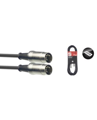 MIDIkabel - DIN M/DIN M - Metall - 1 m - schwarz