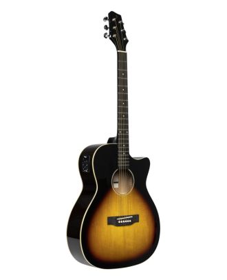 Westerngitarre mit Cutaway und Tonabnehmer, SUNBURST