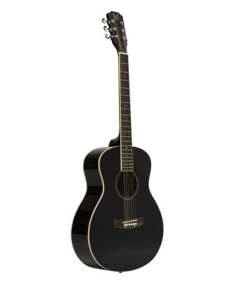 Reisegitarre, western, massive Fichtendecke, schwarz