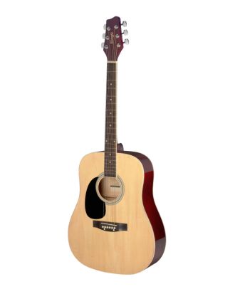 3/4 Natur Dreadnought Akustikgitarre mit Decke aus Lindenholz, Linkshändermodell