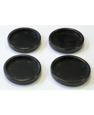 4 Stück Klavieruntersetzer schwarz, 70 mm